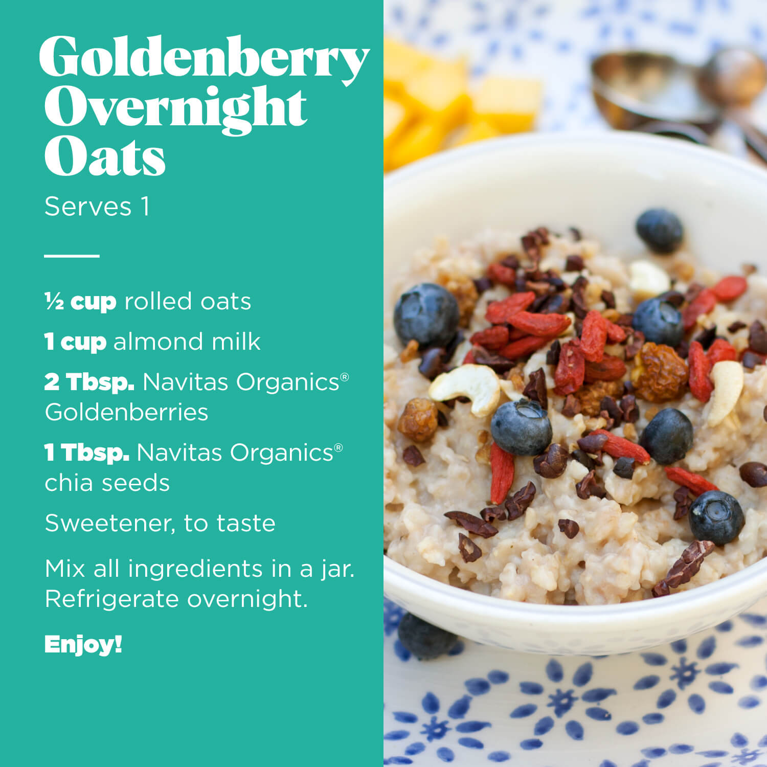 Goldenberry Overnight Oats recipe