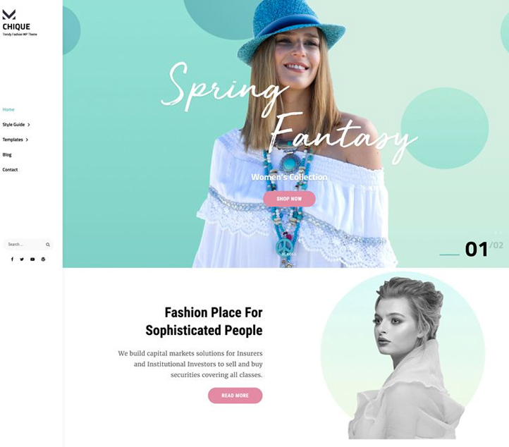 Chique - Best Free Business WordPress Themes and Templates 2020