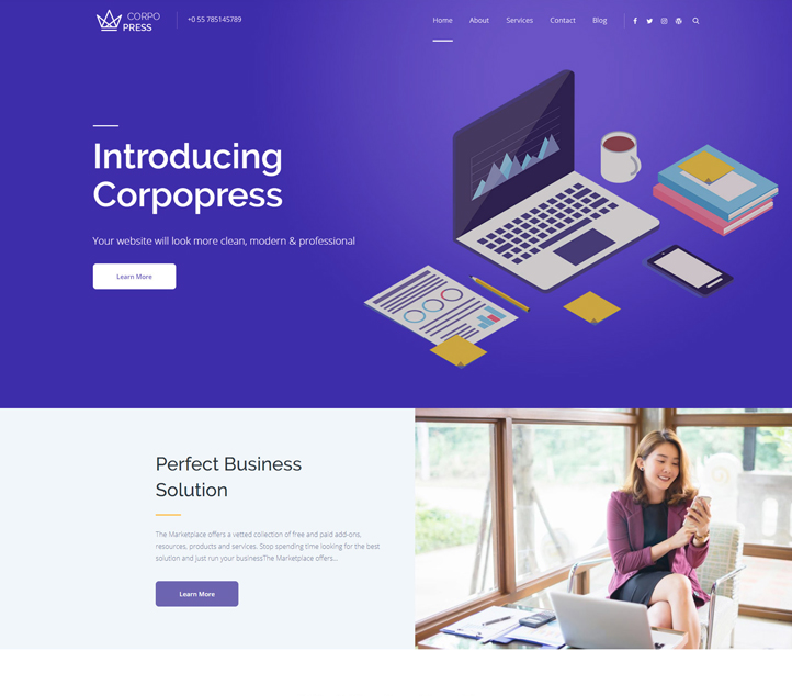 Corpopress - Best Free Business WordPress Themes and Templates 2020