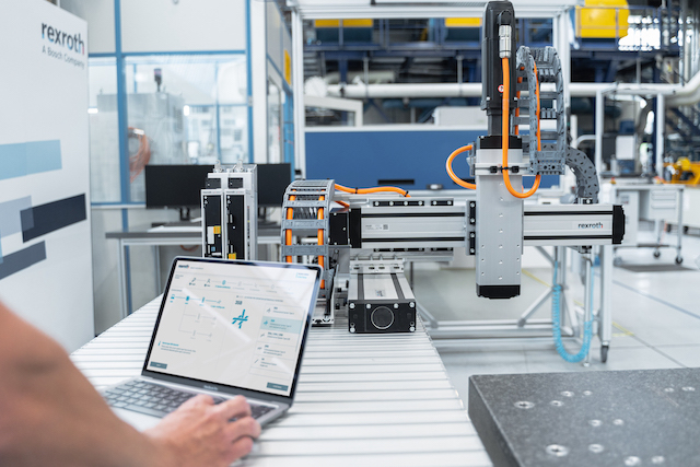 Modern Cartesian systems are equipped with Internet of Things (IoT) sensors and connectivity features and can provide real-time monitoring and data collection for users. Courtesy: Bosch Rexroth