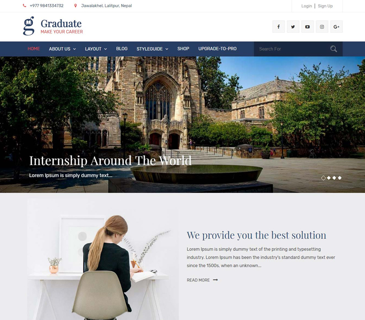 Graduate - Best Free Education WordPress Themes