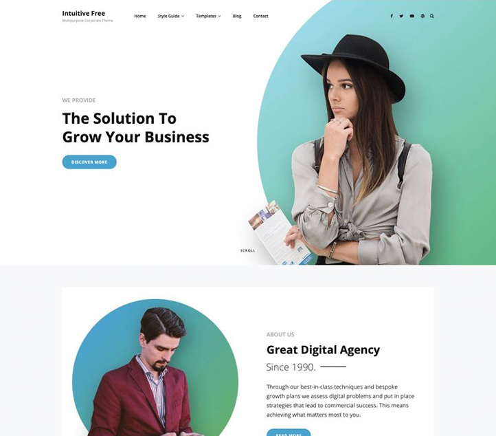 Intuitive -Best Free Business WordPress Themes and Templates 2020