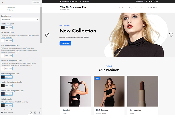 woocommerce-color-scheme in wen biz pro 3.0