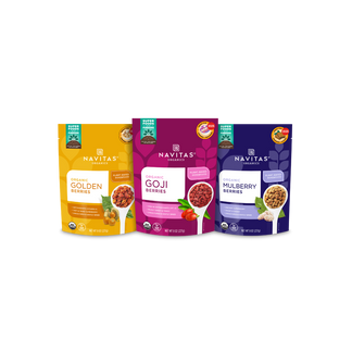 Navitas Organics Superberry Bundle with 8oz. Goldenberries, Goji Berries and Mulberries